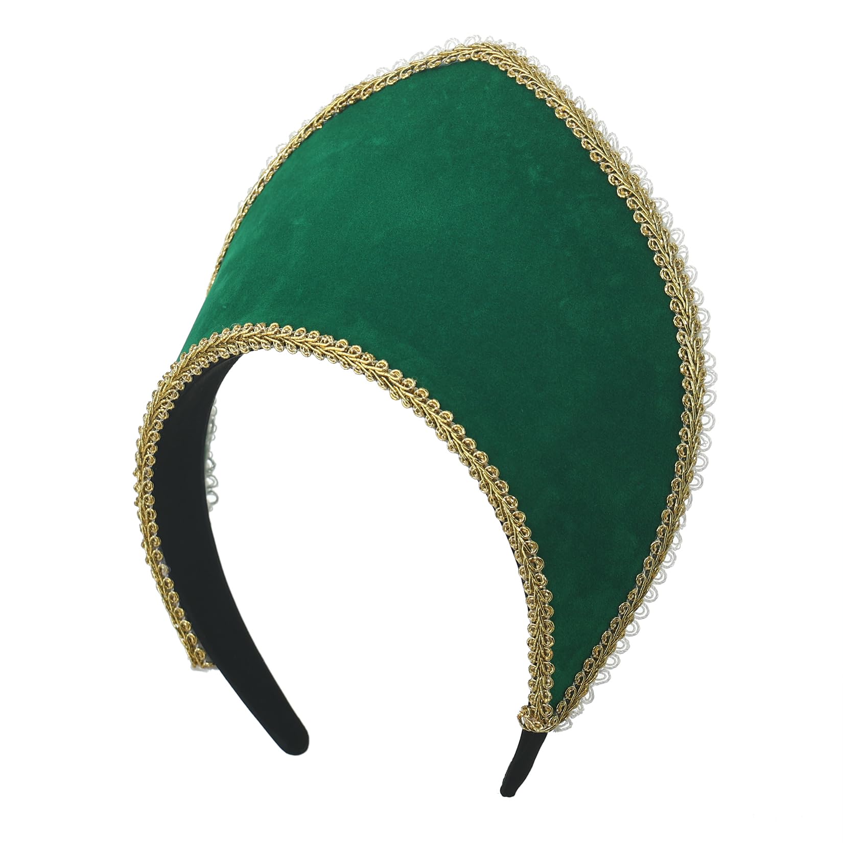 BPURB Women's Tudor Headband Renaissance Anne Boleyn Hat Elizabethan Headwear Halloween Costumes (Height:11.5cm/4.53 inch) - Image 3