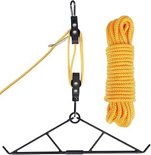Deer Hanger for Skinning, Deer Hunting Game Hoist Pulley Lift System with Gambrel, Max to 700LB for Hanging and Processing Deer Hog Goat