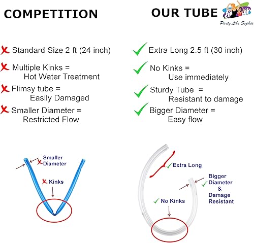 Miniatura 2 de Embudo de cerveza con válvula  Tubo extra largo hecho en Estados Unidos de 25 pies 30 pulgadas sin torceduras llavero de escopeta herramienta para