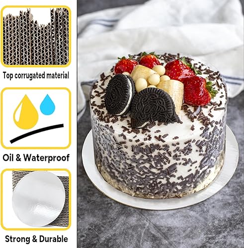 Miniatura 3 de Tableros redondos para tartas de 10 pulgadas, 50 unidades, base de pastel de grado alimenticio, placa para pastel impermeable y a prueba de aceite,