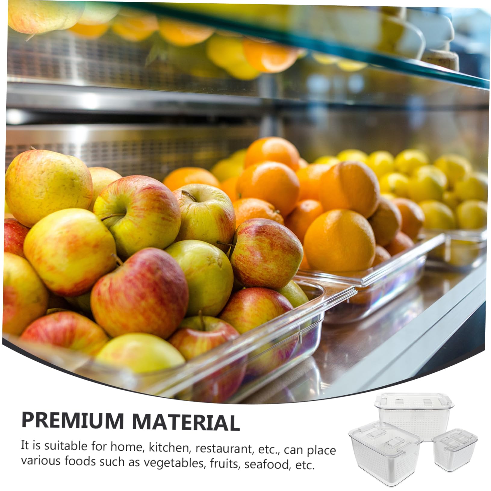 LIFKOME Boîte à Aliments Congelés 1 Set Pet Pp Abs Blanc Panier