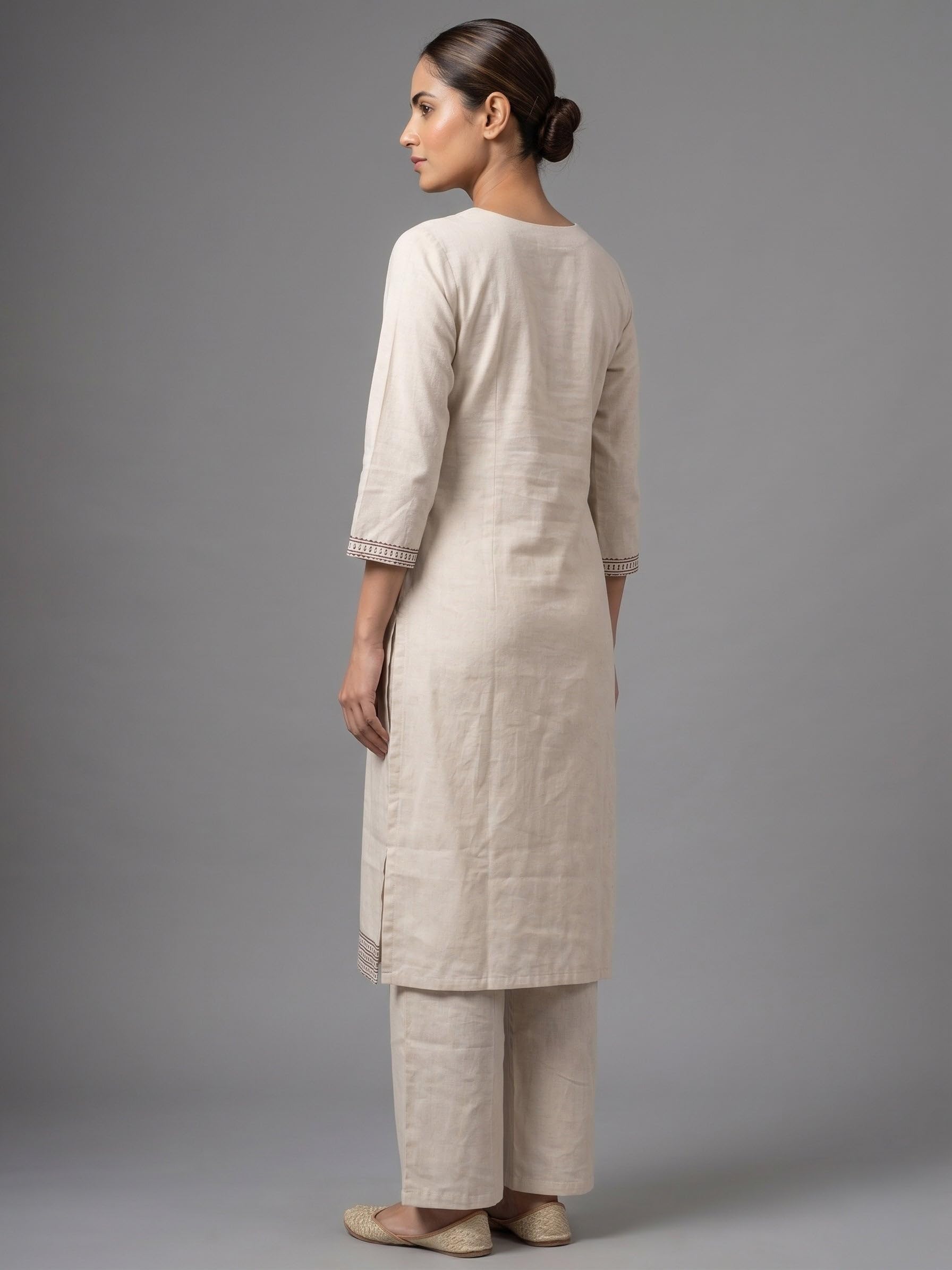 Ladyline Set di pantaloni kurta palazzo da donna in puro cotone stampato | Set di coordinamento etnico | Elegante set di pantaloni a tunica Kurti da donna