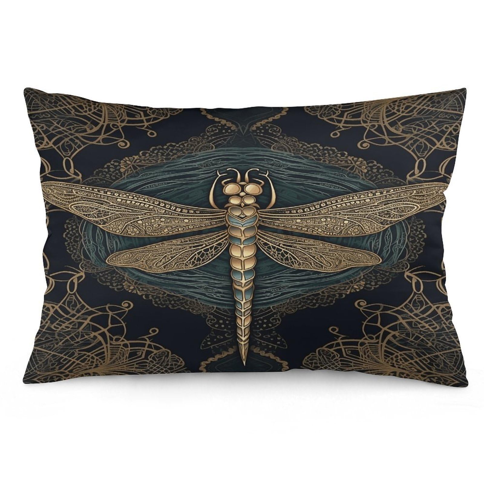 Dragonfly Throw Pillow Cover Soft Pillow Case Decorative Lumbar Pillow Cover Cozy Throw Pillowcase Polyester Rectangular Cushion Case Decor for Couch Sofa Bed