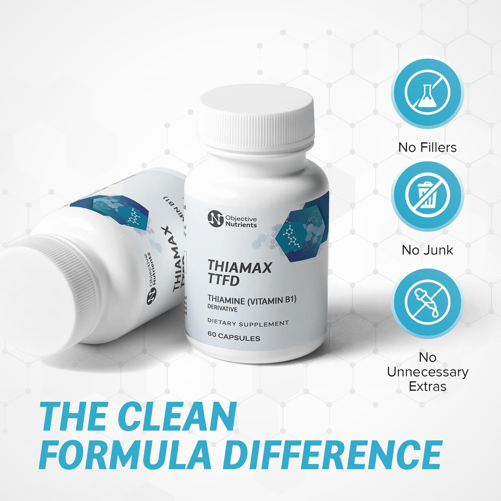 Objective Nutrients Thiamax TTFD Thiamine B1 Supplement | Vitamin B1 Supplement for Energy Focus | Highly Absorbable Vitamin B1 100mg with Magnesium – 60 Capsules — Amazon image 4