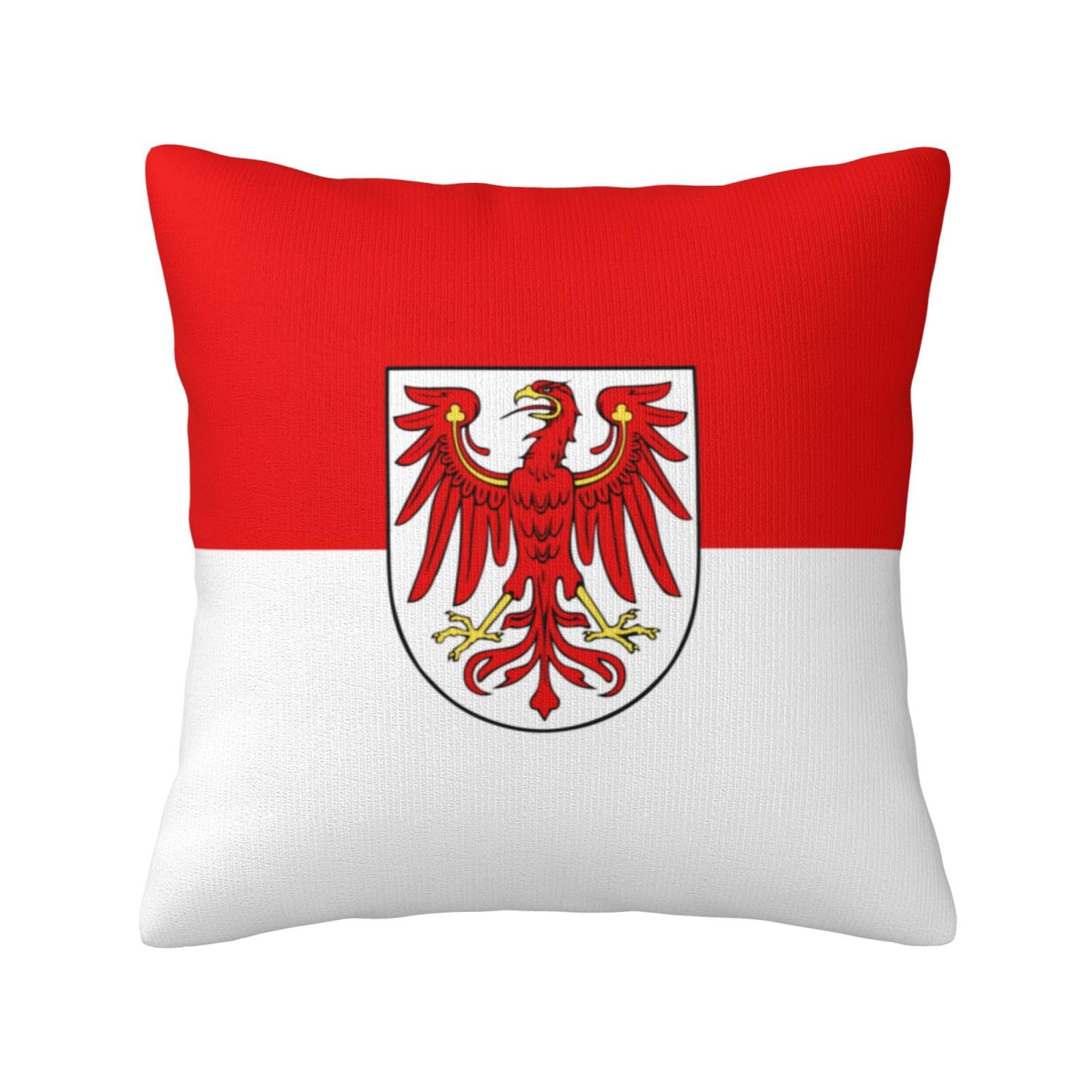 Brandenburg flag Print Decorative Throw Pillow Covers for Sofa, Outdoor and World Cup Celebrations