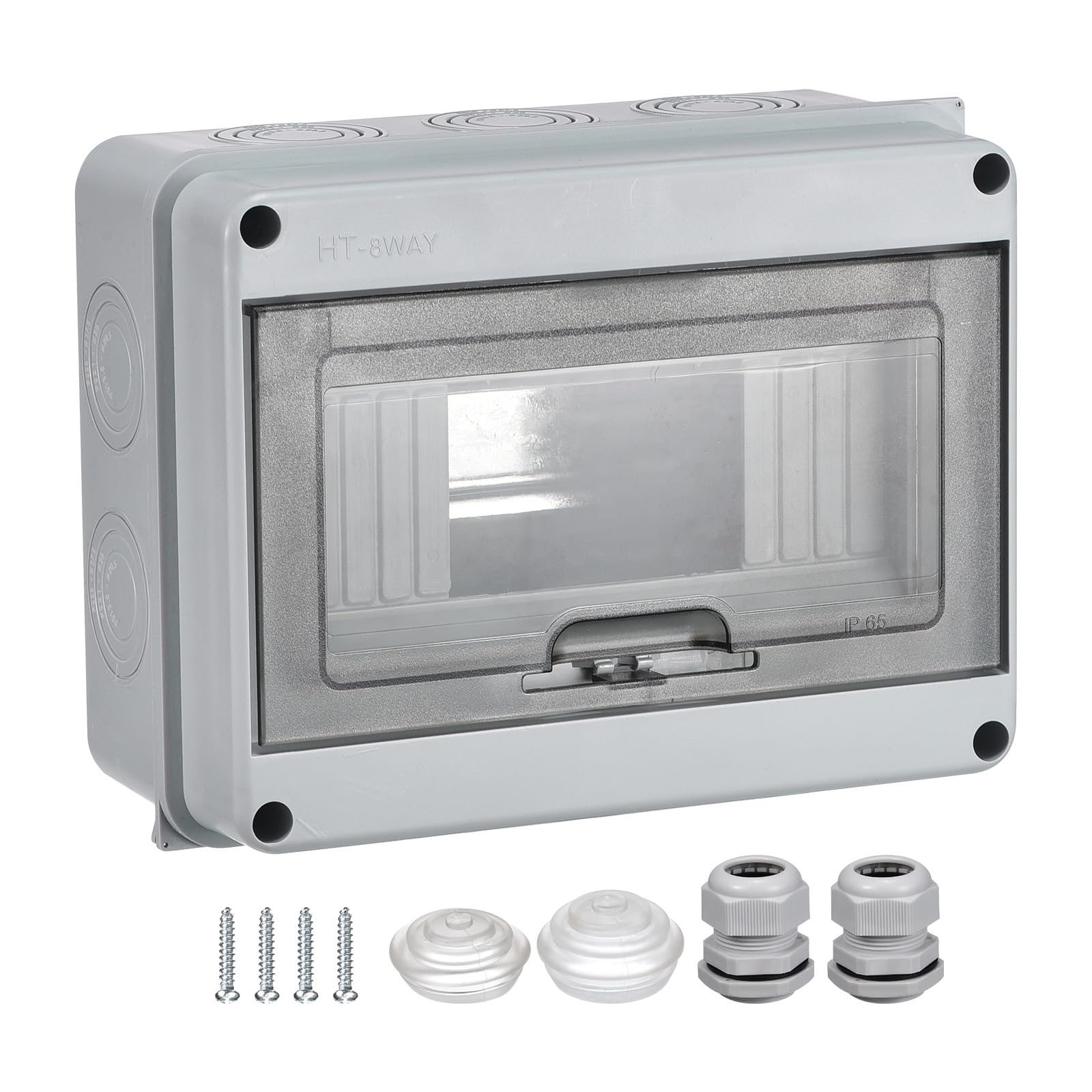 MECCANIXITY Circuit Breaker Box 8 Way IP65 Waterproof Distribution Protection Box for Indoor Wall Circuit Breaker with Waterproof Connectors-image-36