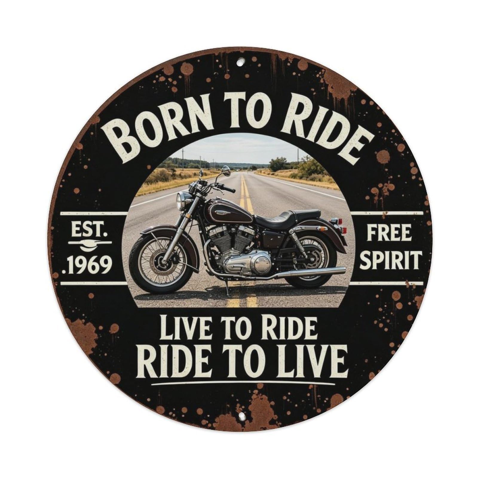 BORN TO RIDE Metal Tin Sign Plaque