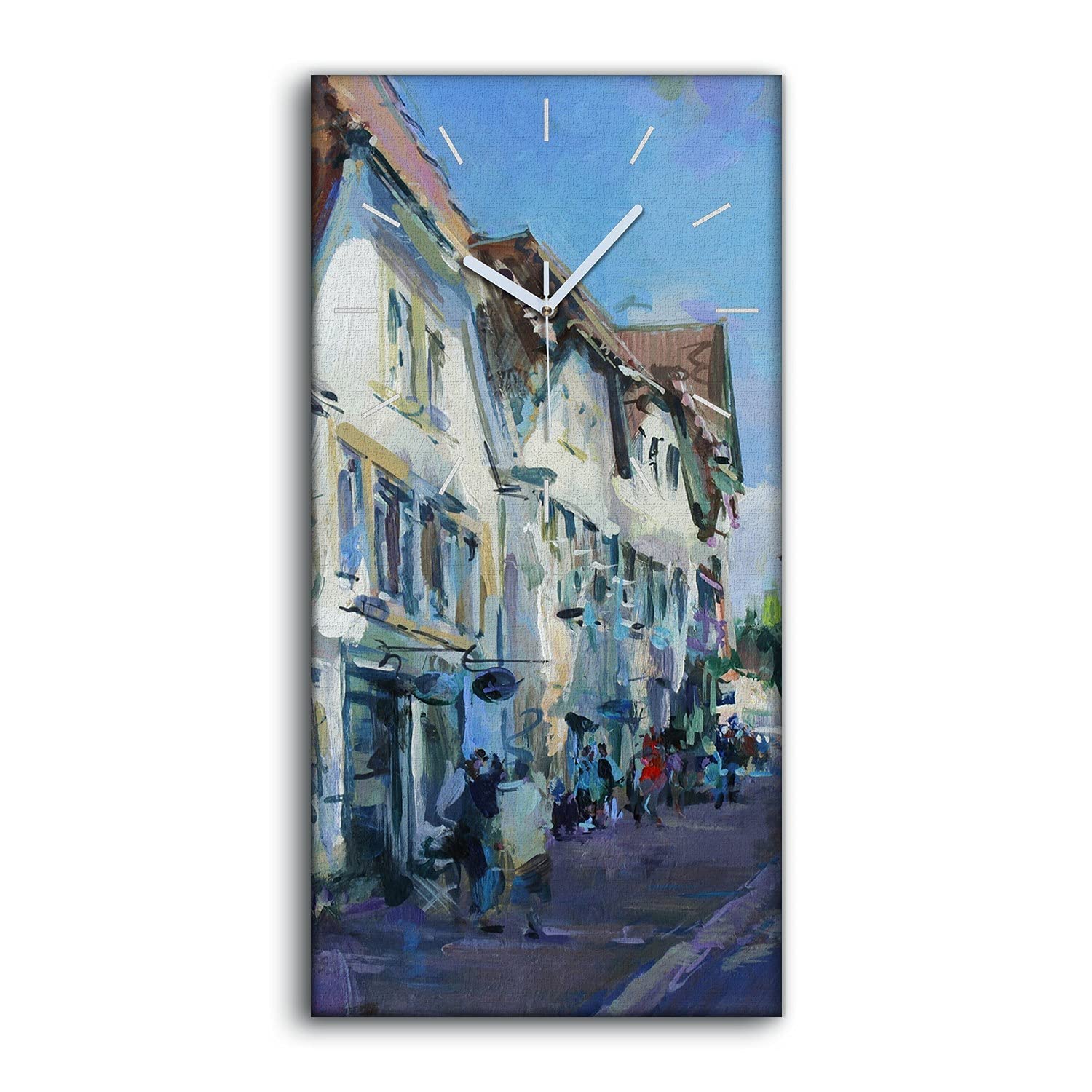 Horloge sur toile decoration 30x60cm image art moderne art mural silence