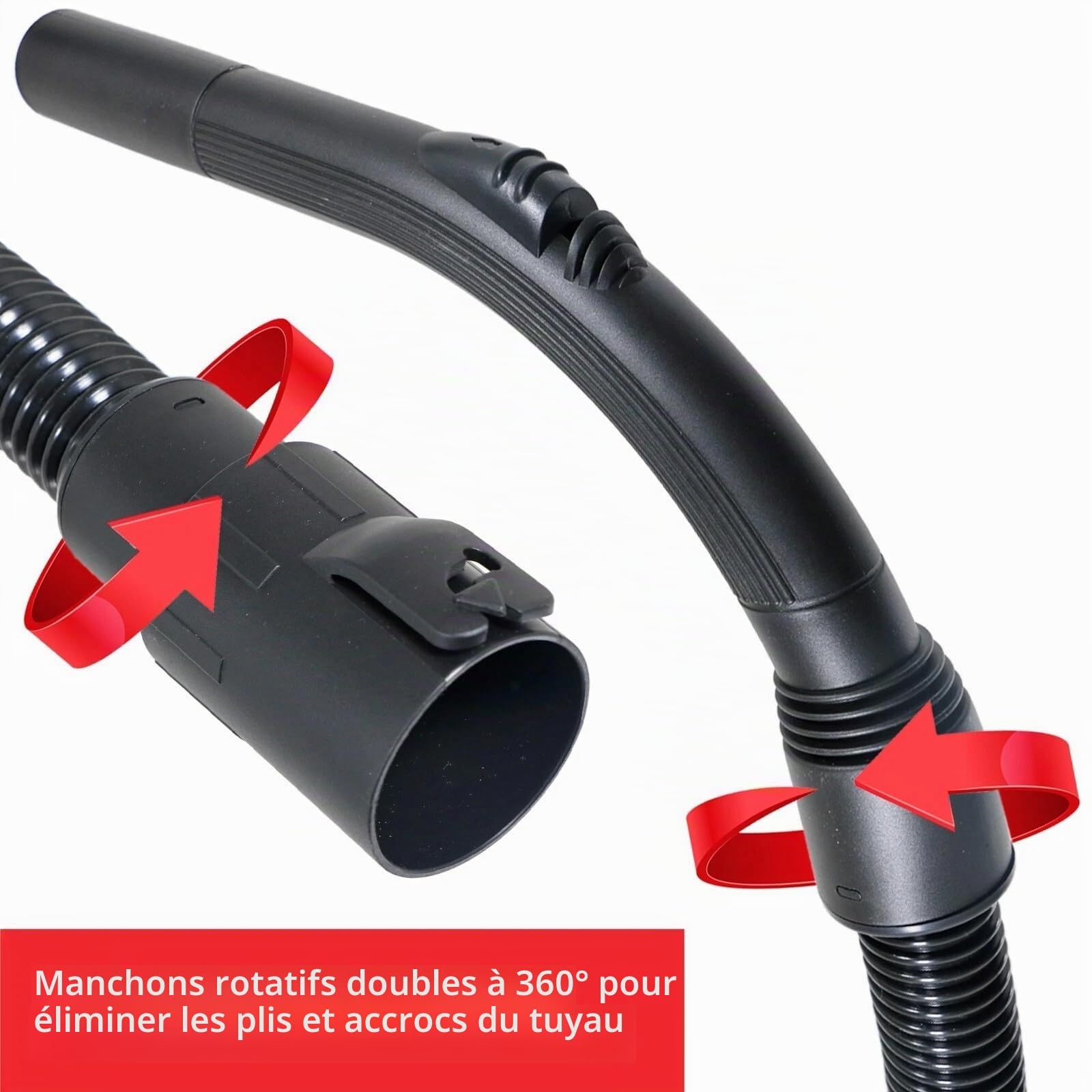SPARES2GO Kit d'outils de tuyau de rechange pour aspirateur, Accessoires pour Aspirateurs Titan TTB774VAC 16L TTB775VAC 20L TTB776VAC 30L TTB777VAC 40L (2m)