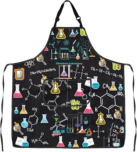 Miniatura 7 de CMNIM Delantal de laboratorio de química, regalos de química para profesores, estudiantes, delantal de laboratorio de química con bolsillos, regalos