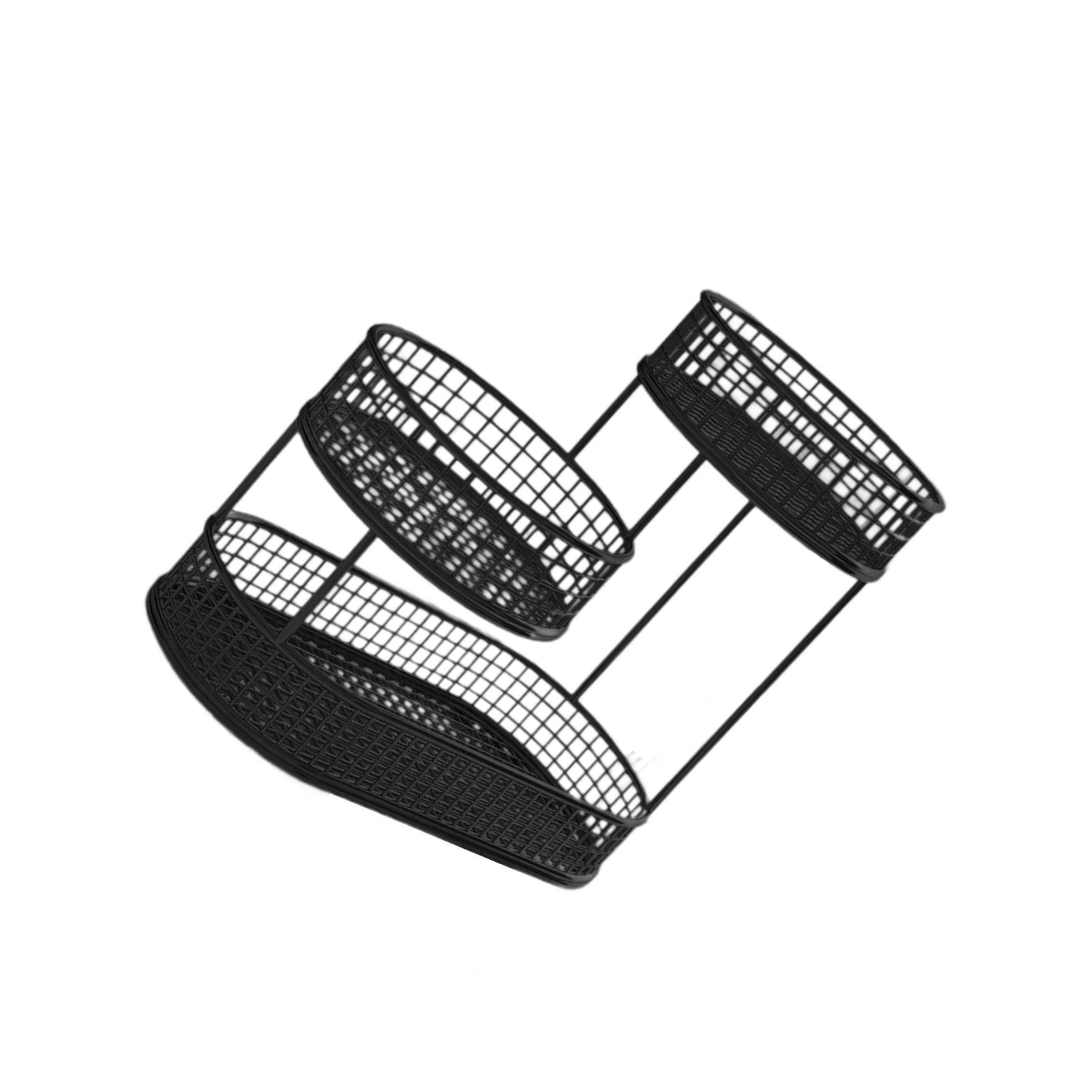 TWISAXC Durable 3 Tiered Wire Basket Stand Vegetable Bread Storage Kitchen Countertop Freshness Countertop Vegetable Bowl Kitchen Rack Eggs Onion Potato Bread Snack Produce, Black, 40x32cm
