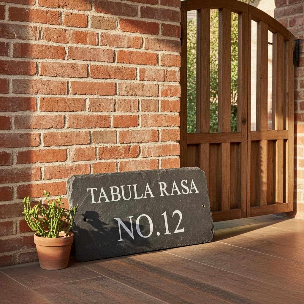 Large Personalised Slate House Sign 40cm x 20cm – Engraved Natural Slate