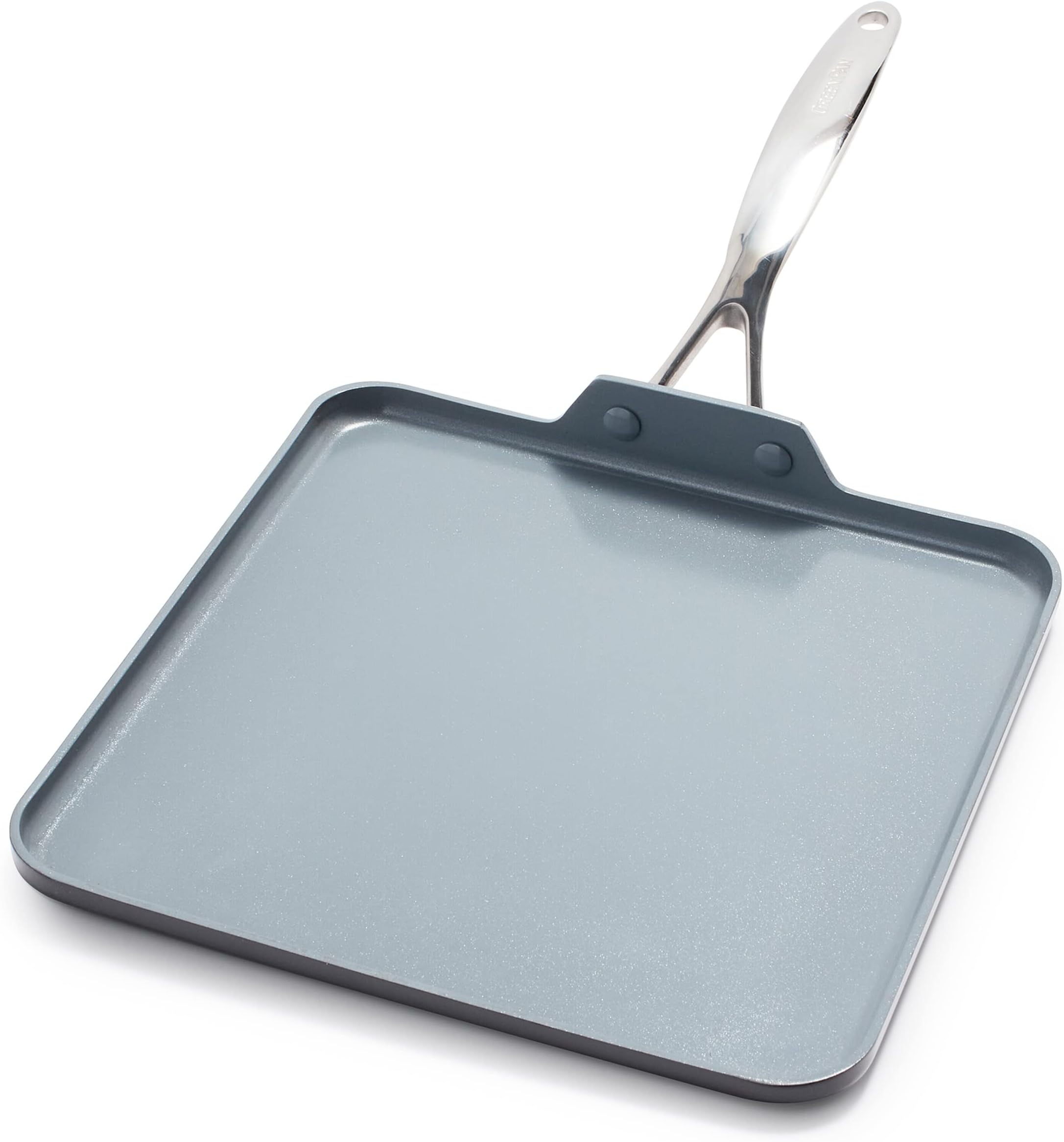 Valencia Pro Hard Anodized Healthy Ceramic Nonstick 11" Griddle Pan, PFAS-Free, Induction, Dishwasher Safe, Oven Safe, Gray