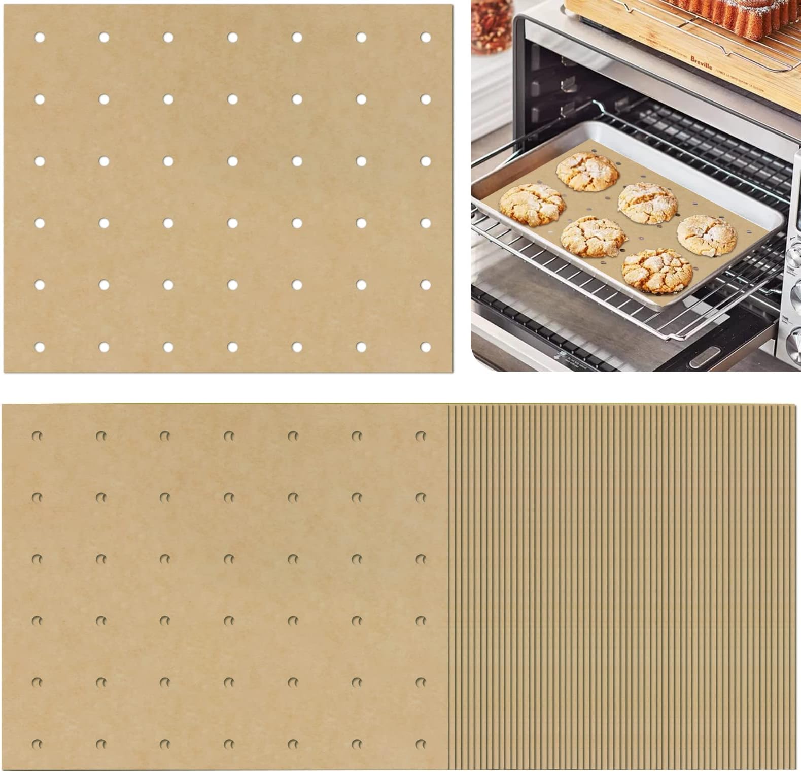 120 Sheets 9x11inch Unbleached Air Fryer Parchment Paper Liners,Non-stick Disposable Rectangle Baking Paper Compatible with Ninja Air Fryer