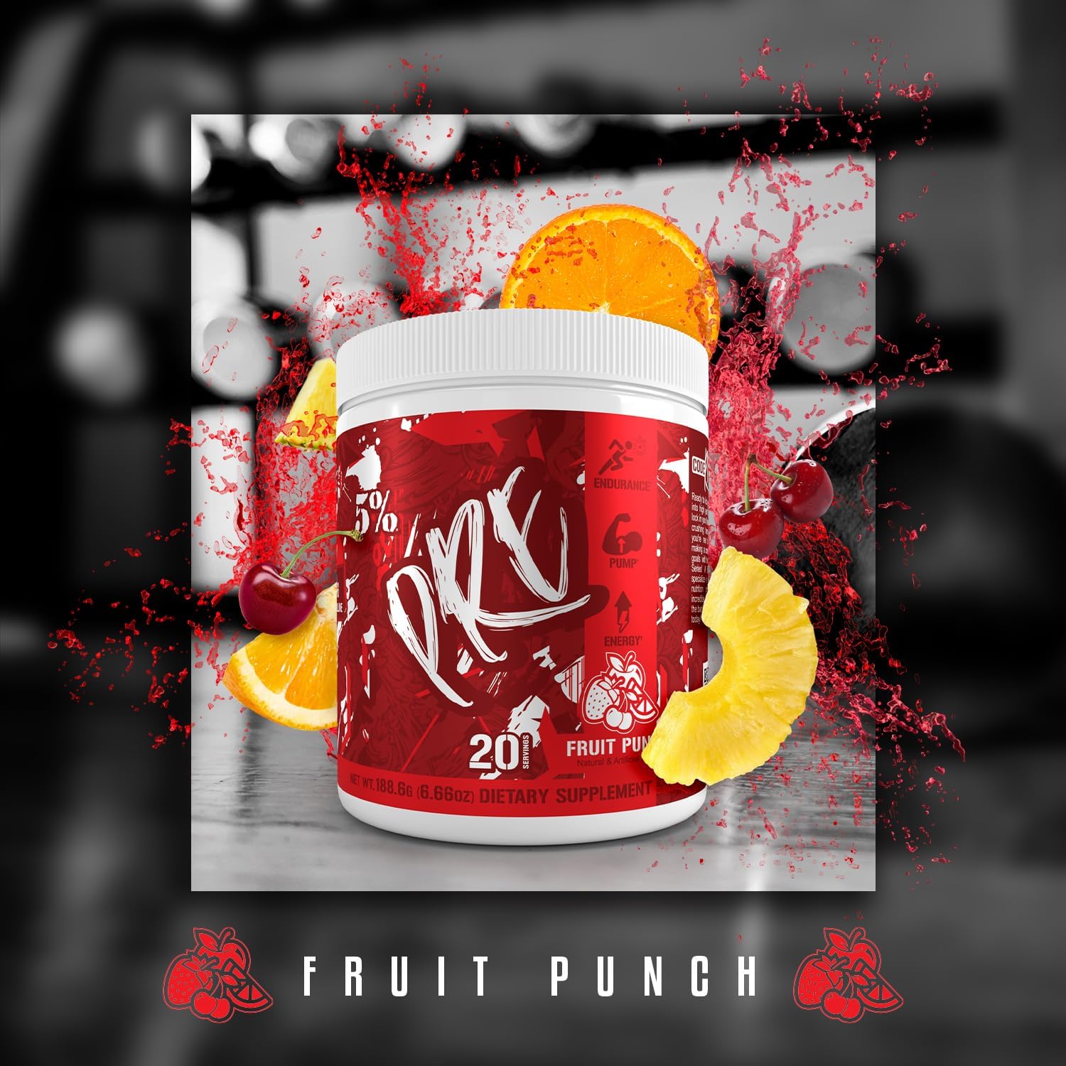 5% Nutrition Code Red Series Pre Workout Powder for Men & Women | Energy, Pump, Power, Protein Synthesis & Focus | 300mg Caffeine, L-Citrulline, Glycerol, Taurine, Alpha GPC, Huperzine (Fruit Punch) - Image 4