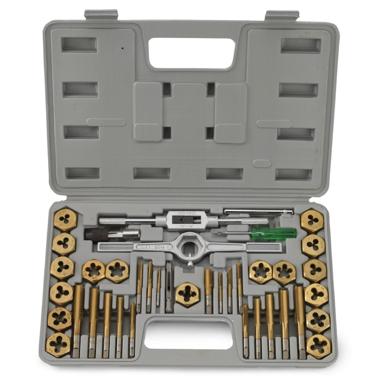 J&R Quality Tools 40-Piece Titanium Coated Tap & Hexagon Die Set