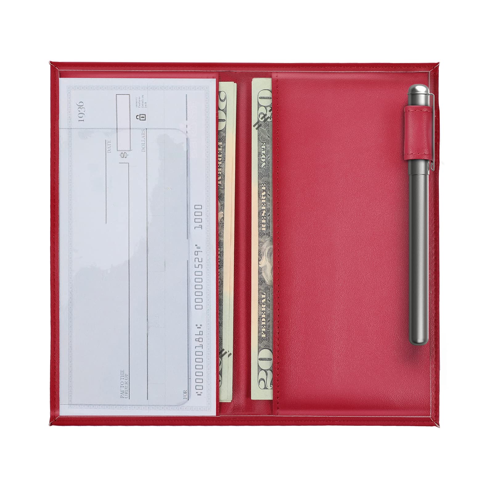 Leather Checkbook Cover for Personal Checkbook, Checkbook Cover For Women & Men, RFID Blocking Checkbook Holder Wallet for Duplicate Checks