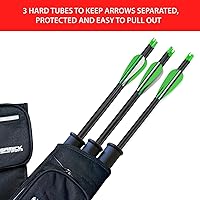 Vista 5 de Carcaj de flechas de tiro con arco – Carcaj ajustable para colgar en la cintura con 3 tubos extraíbles y bolsillos para flechas de tiro con arco