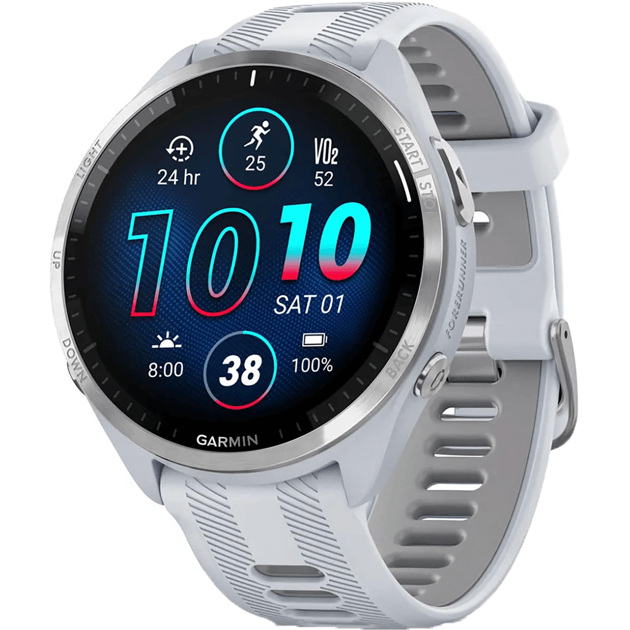 Garmin Forerunner 965 Quartz Smartwatch per Unisex, Whitestone/Grigio Polvere