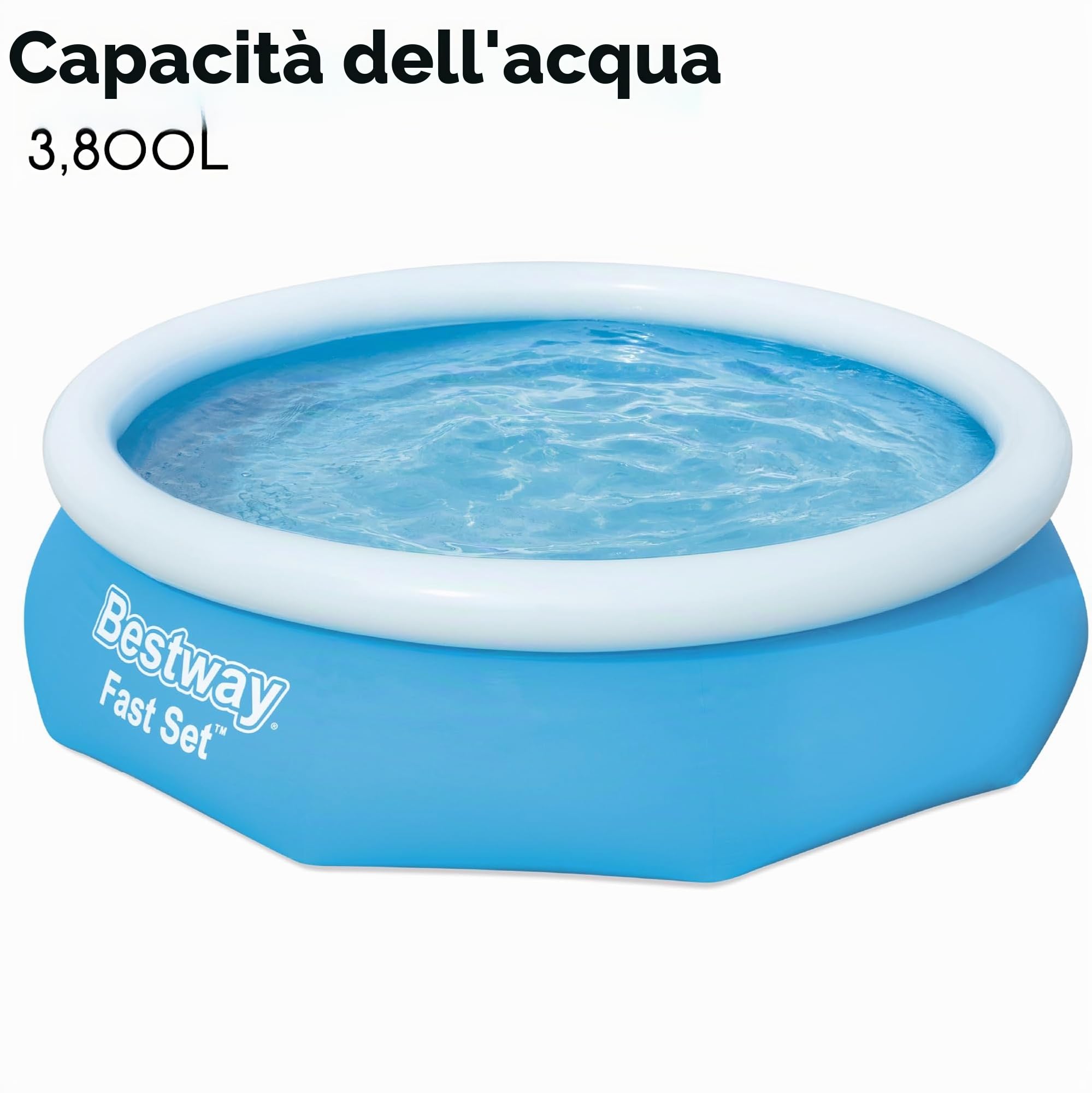 Bestway Fast Set Pool 305m x 76cm - blue - Above Ground Pools (Inflatable pool, Round, 3638 L, Blue, PVC, 2 person(s))