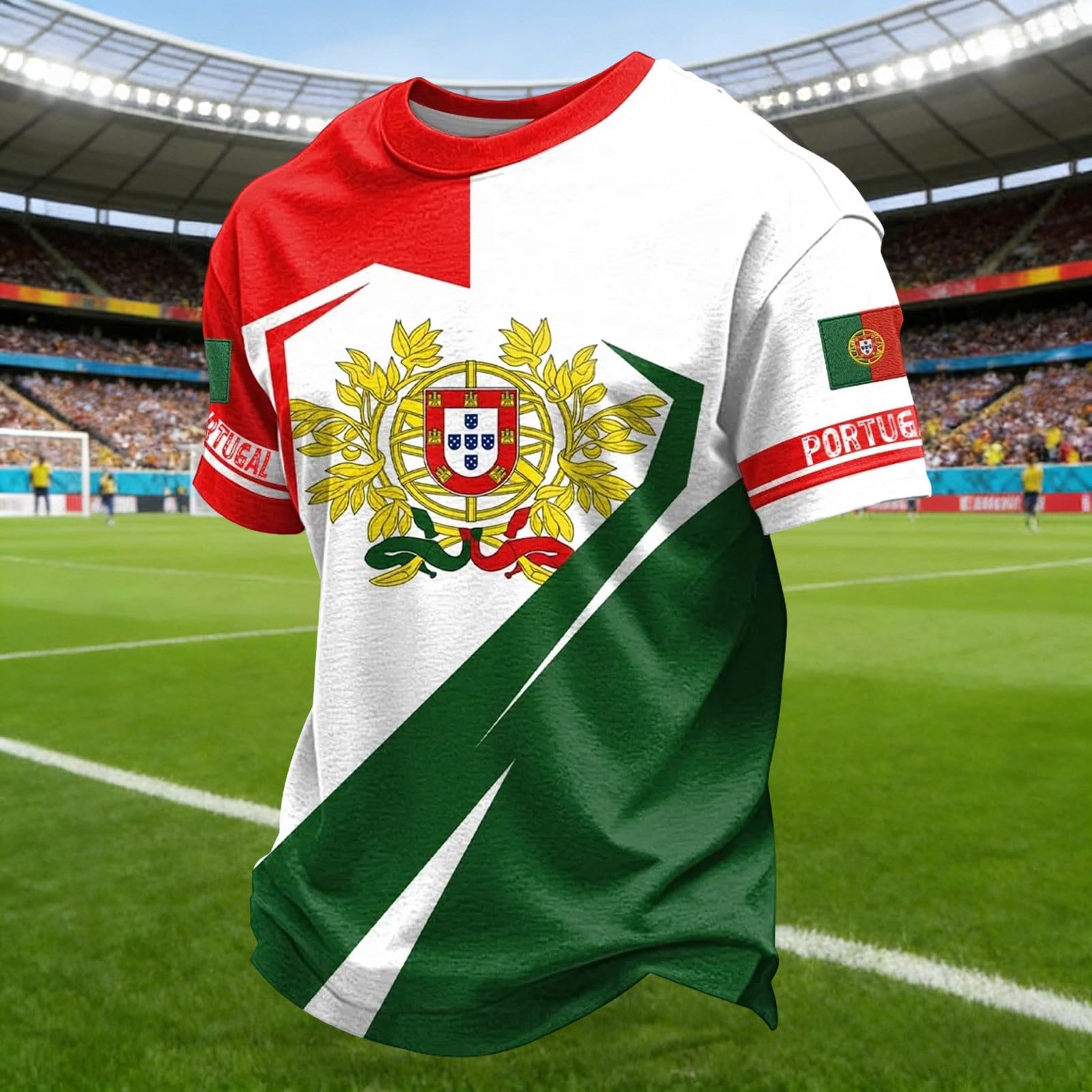 Maillot Foot Portugal Fan Manches Courtes Col Rond