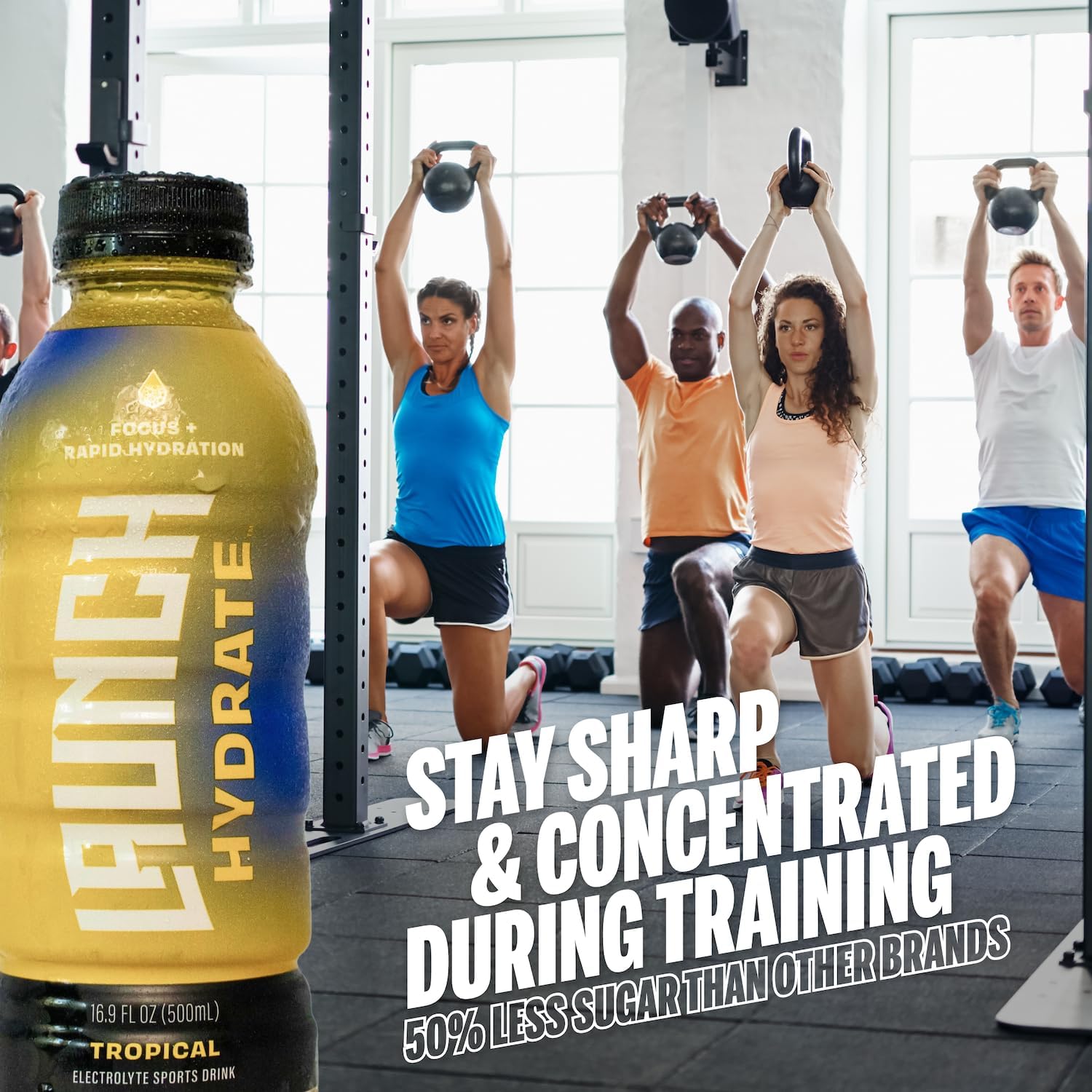 Sports Drink: Tropical Flavor - 16.9 Oz (12 Pack), Energy Drink + Hydration, Real Cane Sugar, Electrolytes, Cognizin for Focus, Vitamin B12 Energy Boost, L-Glutamine Hydration Formula, No Artificial Sweeteners, Colors, or High Fructose Corn Syrup – Trusted by Perfect Game