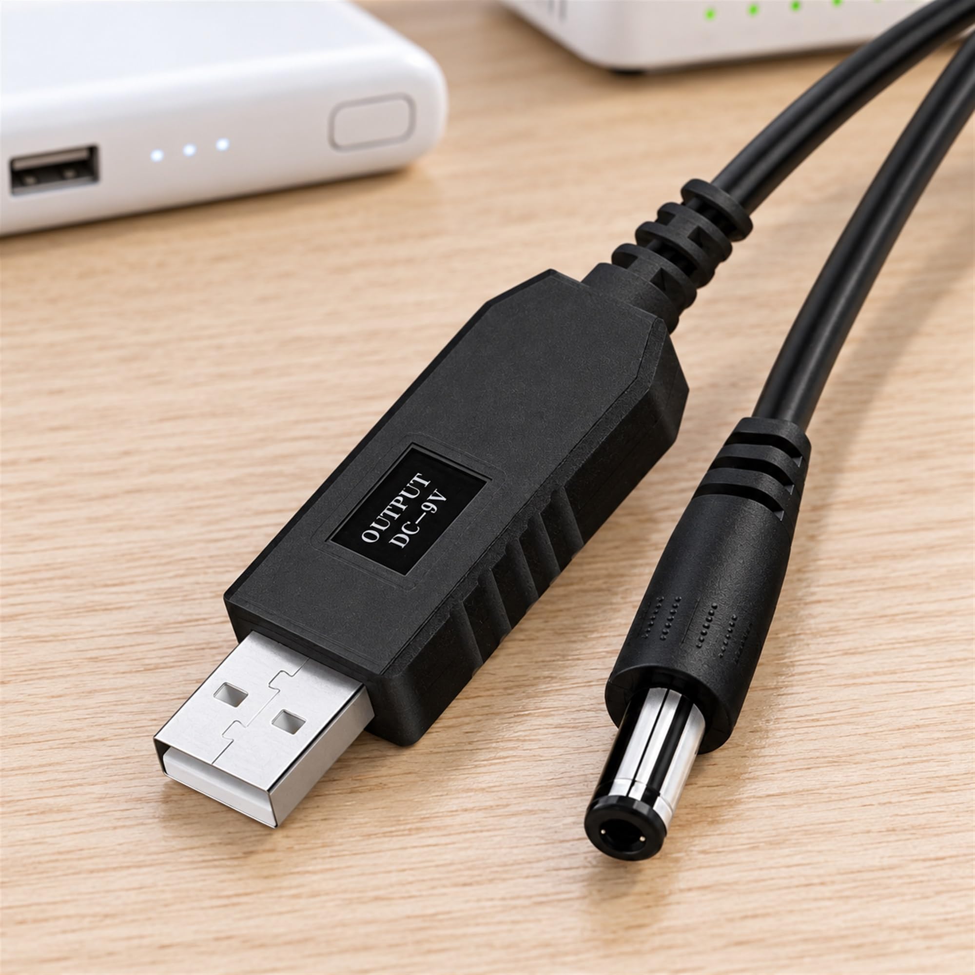 USB to DC Boost Converter Cable for Router, Modem and Fan Power, Compact Power Connection for Compatible Devices
