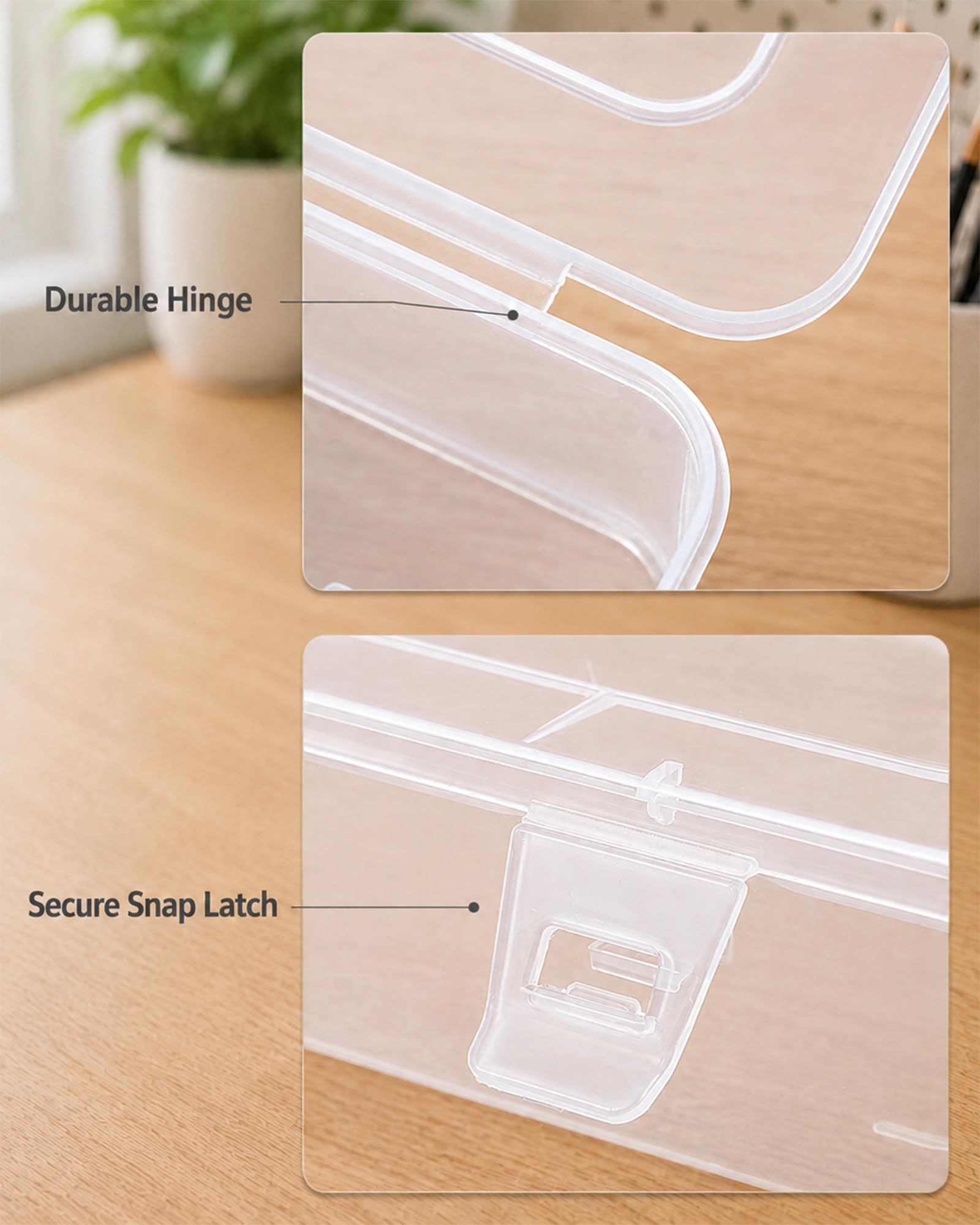 Clear Plastic Storage Boxes - 6 Pack -6