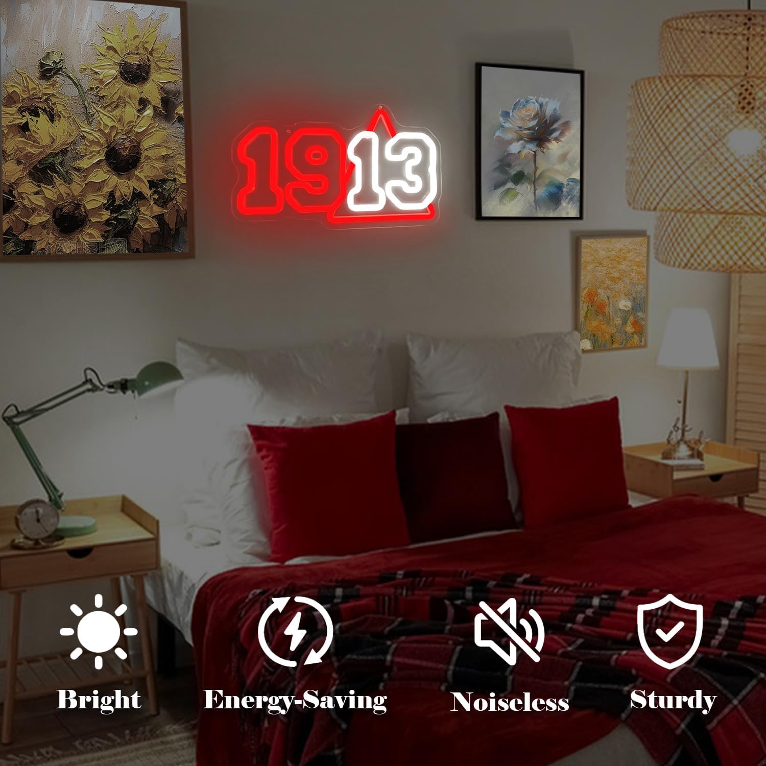 1913 Sorority Neon Sign Dimmable Sorority Neon Lights for Wall Decor Sorority LED Sign 1913 Light Up Sign for Party Sorority Gifts for Women Ladies Sisters