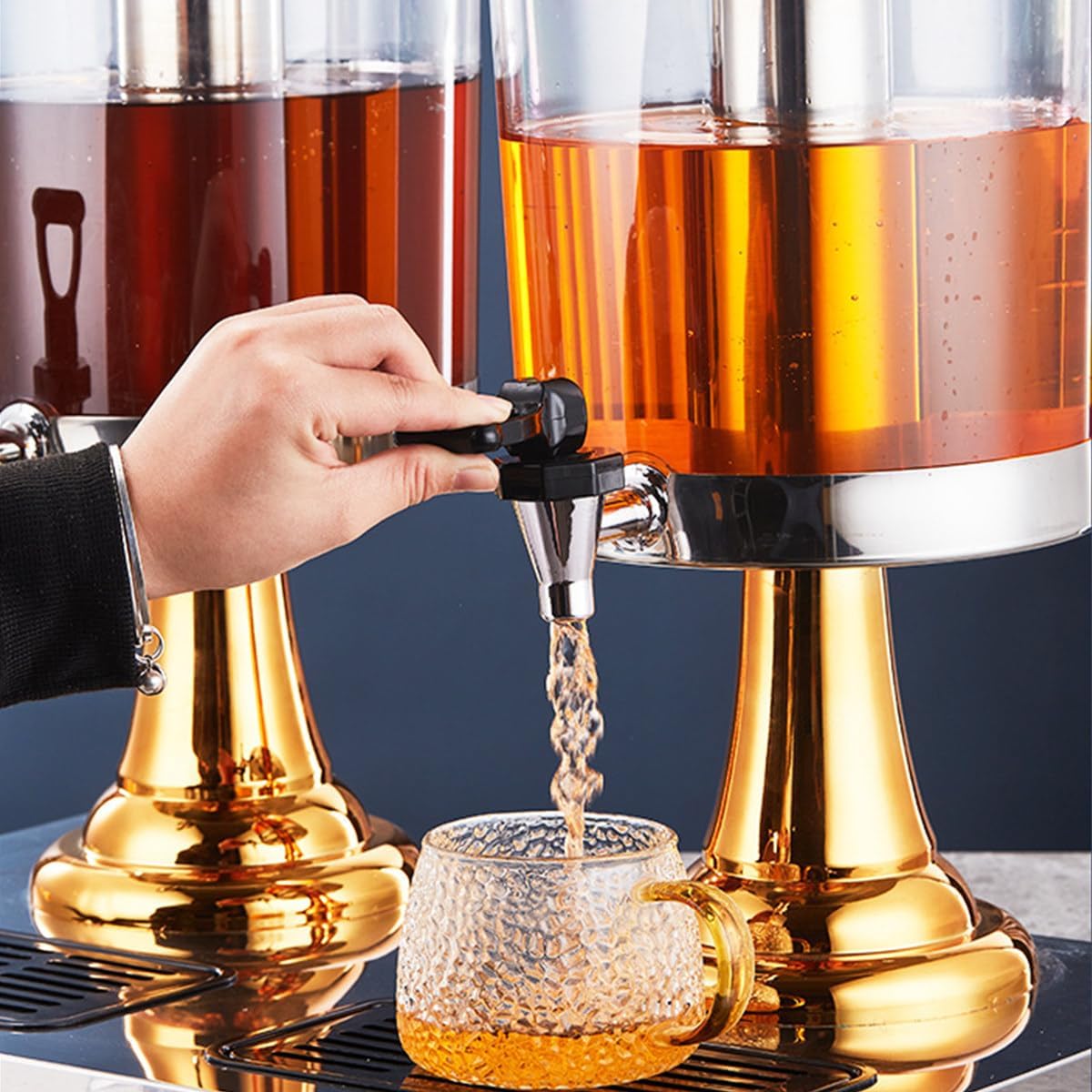Distributore di bevande per feste, contenitore per bevande in acciaio inox da 16 l/24 l con camera di ghiaccio, ideale per buffet, bar ed eventi, stazione di bevande refrigerate