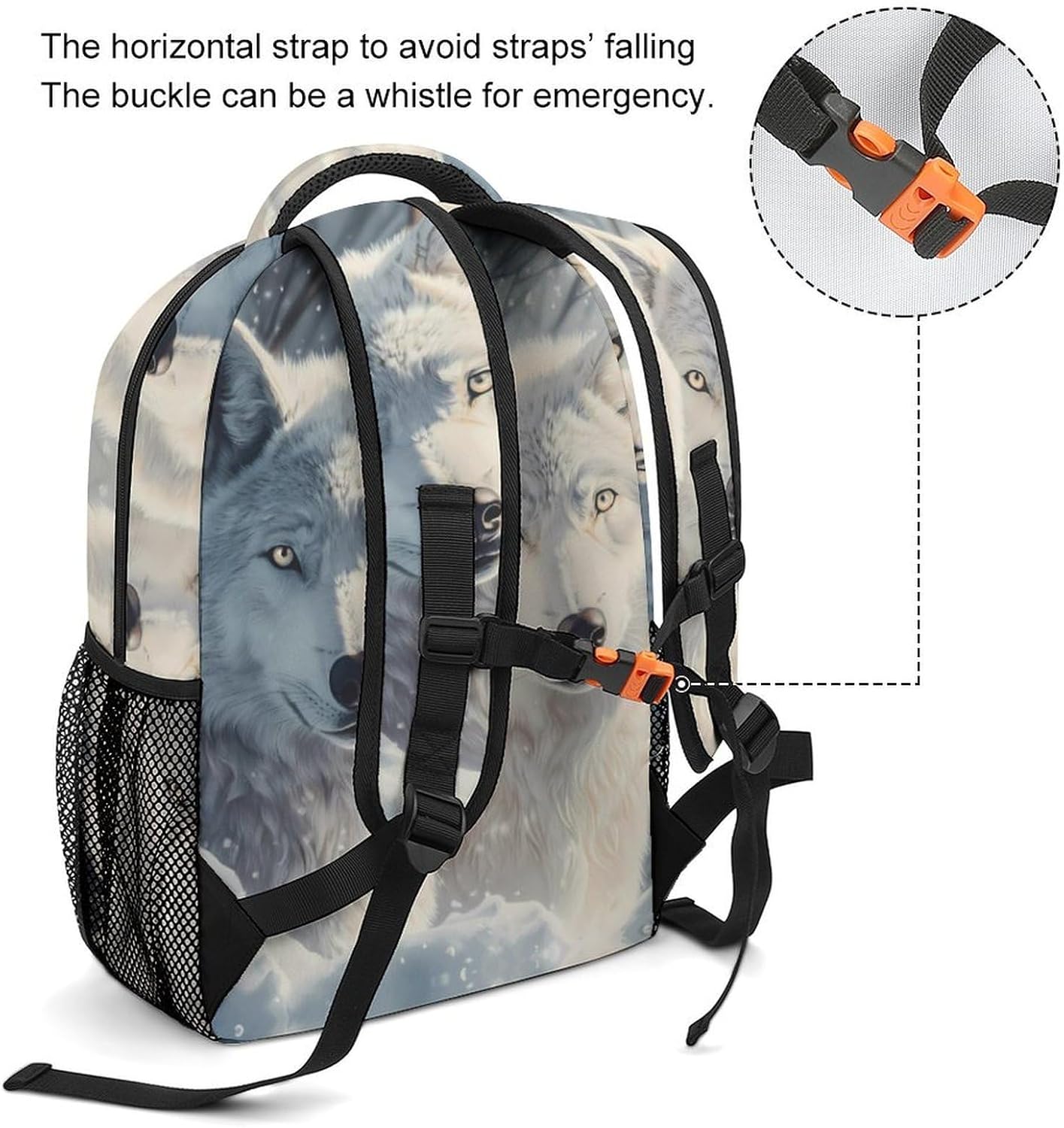 Sunlit Soulmates Wolves Wolf Laptop Backpack Lightweight Travel Daypack Shoulder Bag for Men Women
