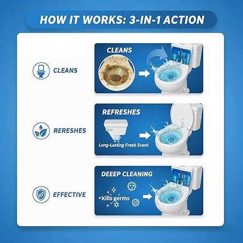 Miniatura 2 de Blue Automatic Toilet Tank Cleaners, Long-Lasting Household Toilet Cleaners,Toilet flush Cleaning & Deodorizer
