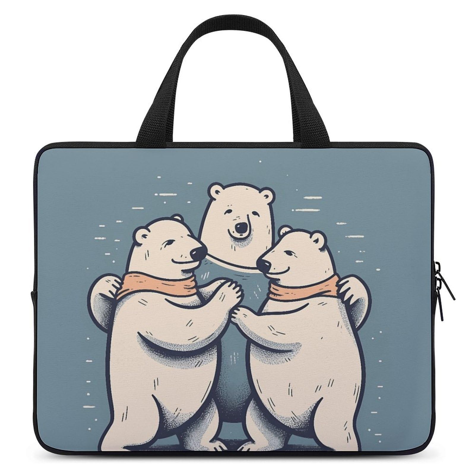 Bear Dancing - Custodia per computer portatile da 17", ultrasottile, impermeabile, con cinghia da polso