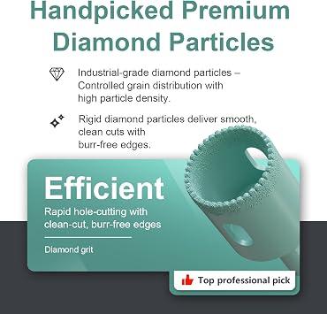 CATITO 13PCS Diamond Hole Saw, Tile Drill Bit Kit with Serrated Brazed Core Drill Bit Set for Hollow Drill Sawing of Ceramics, Glass, Tile, Plaster, Marble and Granite