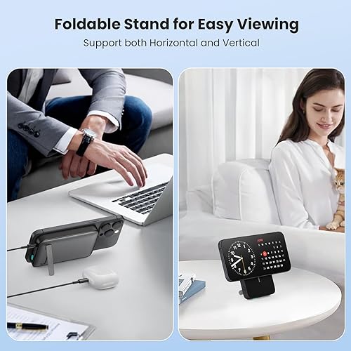 Miniatura 6 de Cargador portátil magnético de 10800 mAh batería inalámbrica con soporte plegable, pantalla LED de 25 W USB-C de entradasalida de carga rápida,