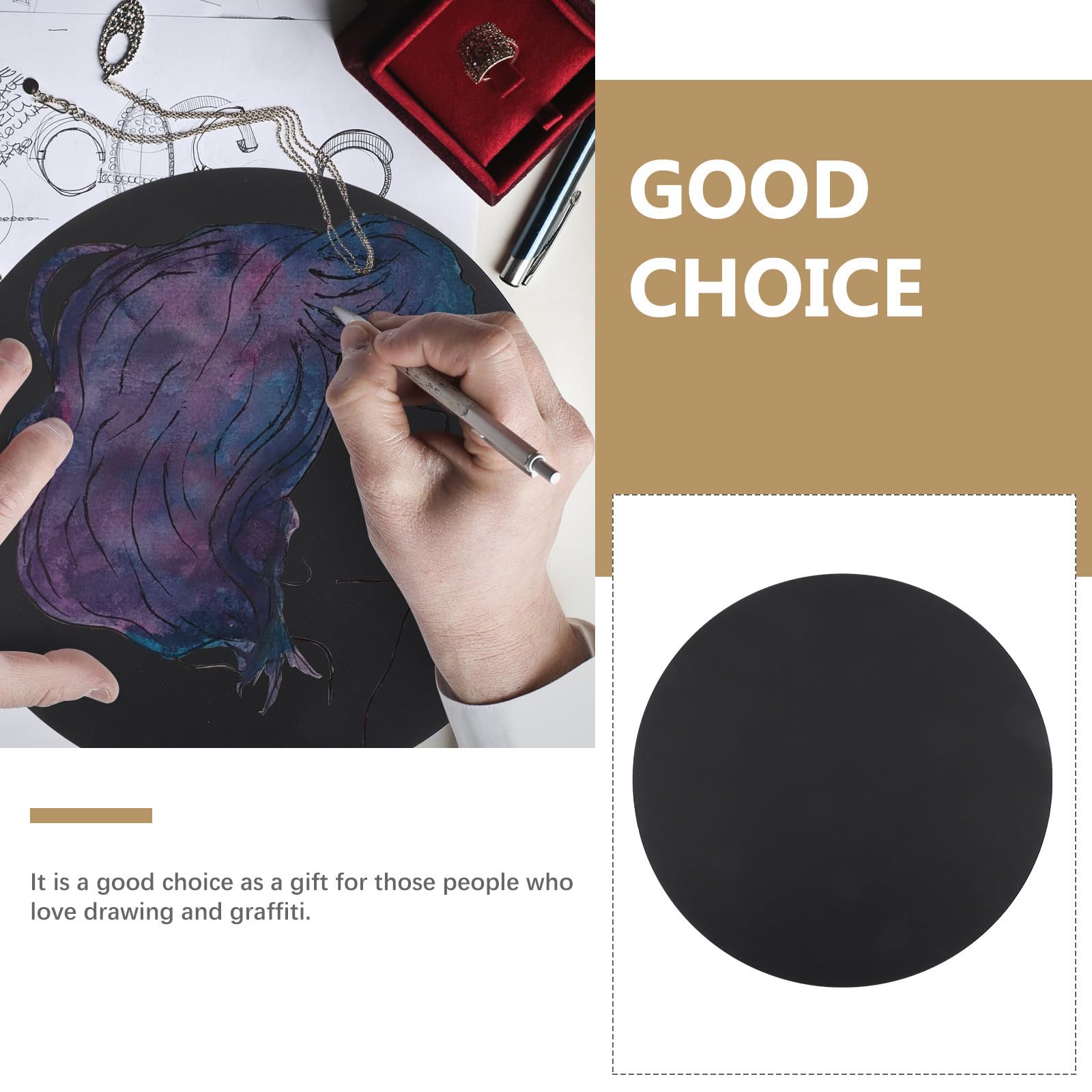 EXAOMBLE 50 Pezzi Cartoncino Spesso Rotondo in Carta Nera per Decorazioni Scuola, Progetti Artistici e DIY Painting Design Addensato per Lunga Conservazione