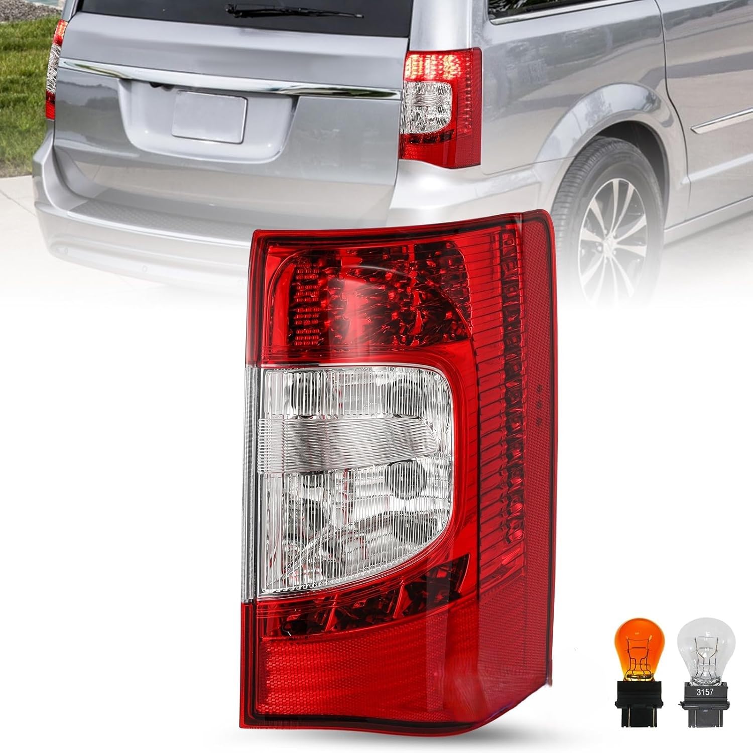 SOCKIR LED Tail Lights Assembly Compatible with 2011-2016 Chrysler Town and Country OE Replacement Taillights Beake Rear Lights Right/Passenger Side 5182530AD ?5182530AE CH2801198