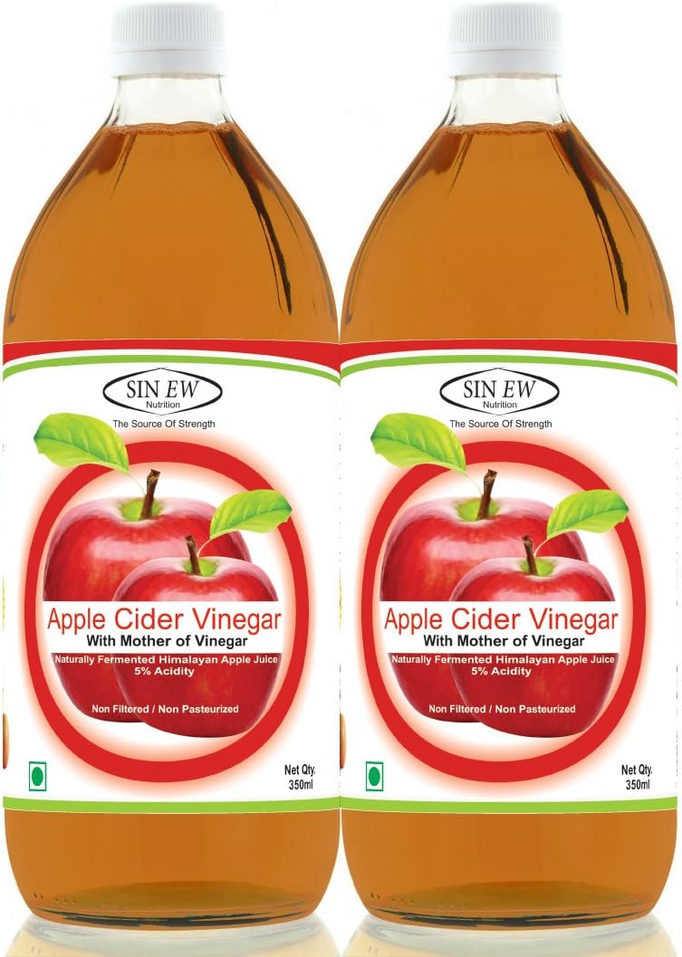 Sinew Nutrition Apple Cider Vinegar with Strands of Mother, 350 ml (Pack of 2)