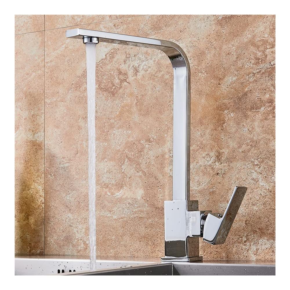Yvzdhnsfy Chrome Polish Hot And Cold Water Mixer Faucet For Kitchen, Kitchen Mixer Crane Water Tap Kitchen Sink Faucets(Chrome Polish)