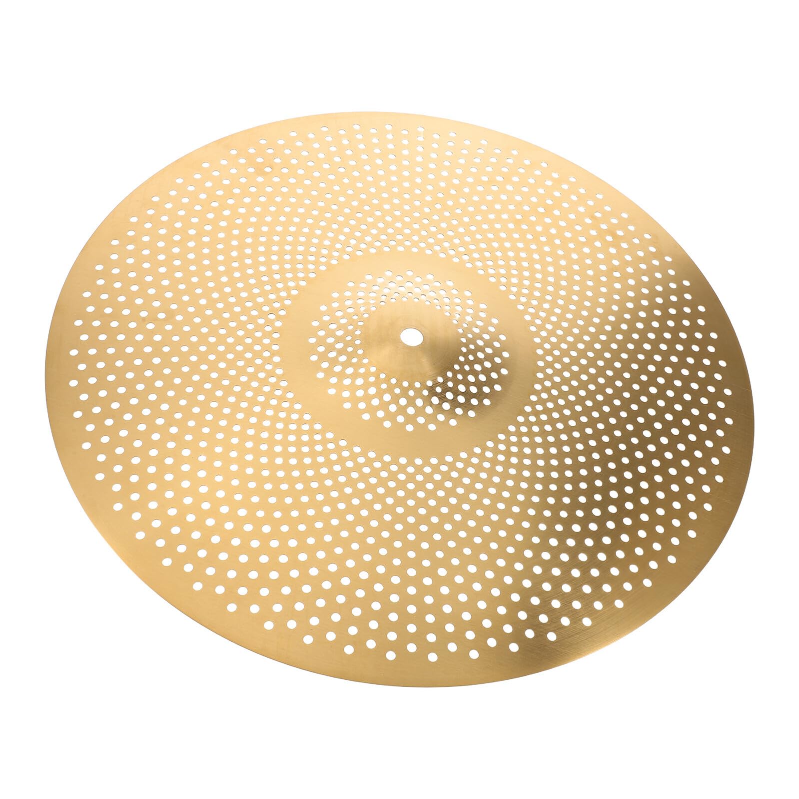 Leise Becken für Schlagzeuge, 16 Zoll, Gedämpftes Zubehör | Goldfarbenes Metall, für Akustische Drumcymbals und Hardware, für Proben und Ruhige Sessions