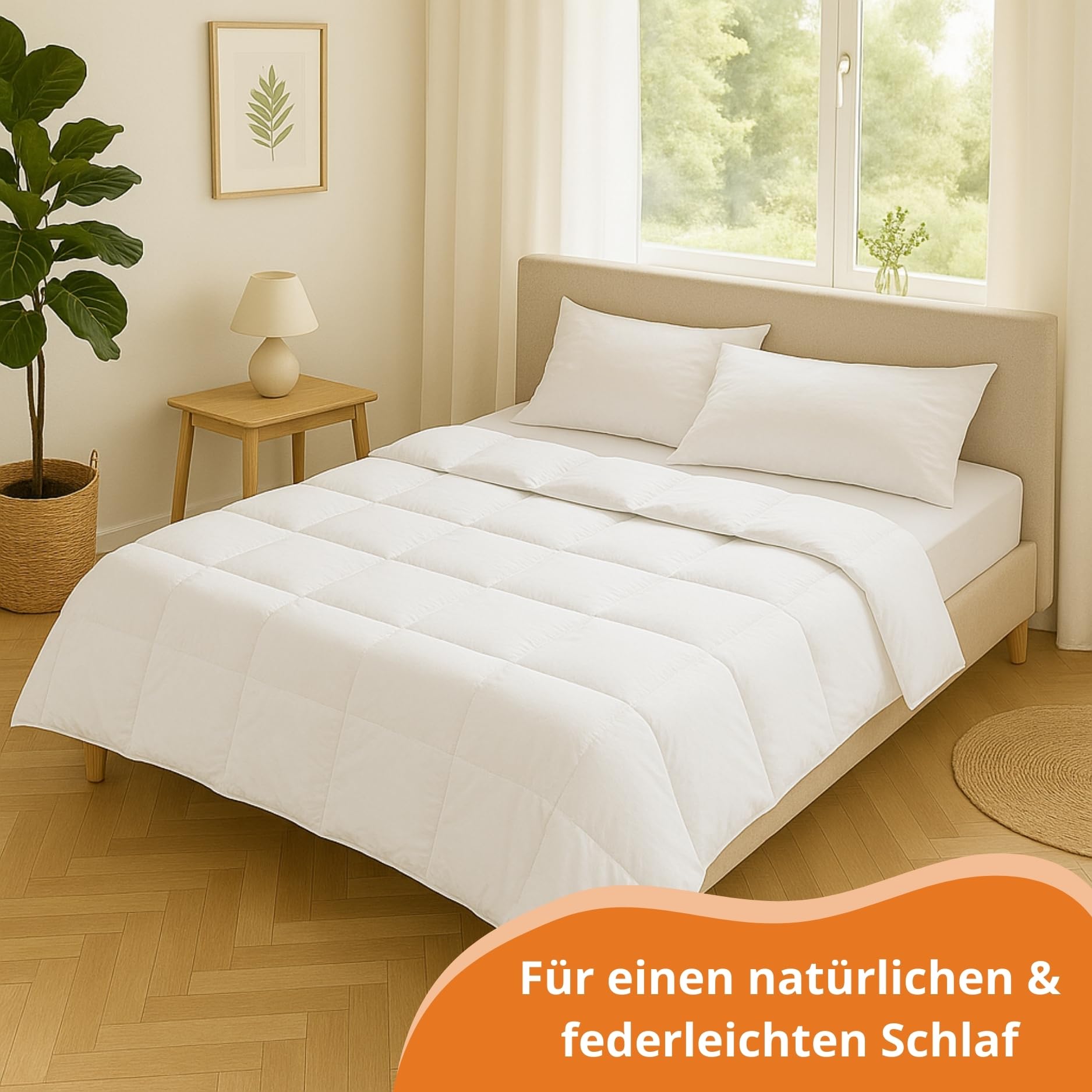 sleepling Sommer Daunendecke 135x200 cm, Leichte & Dünne Sommerdecke
