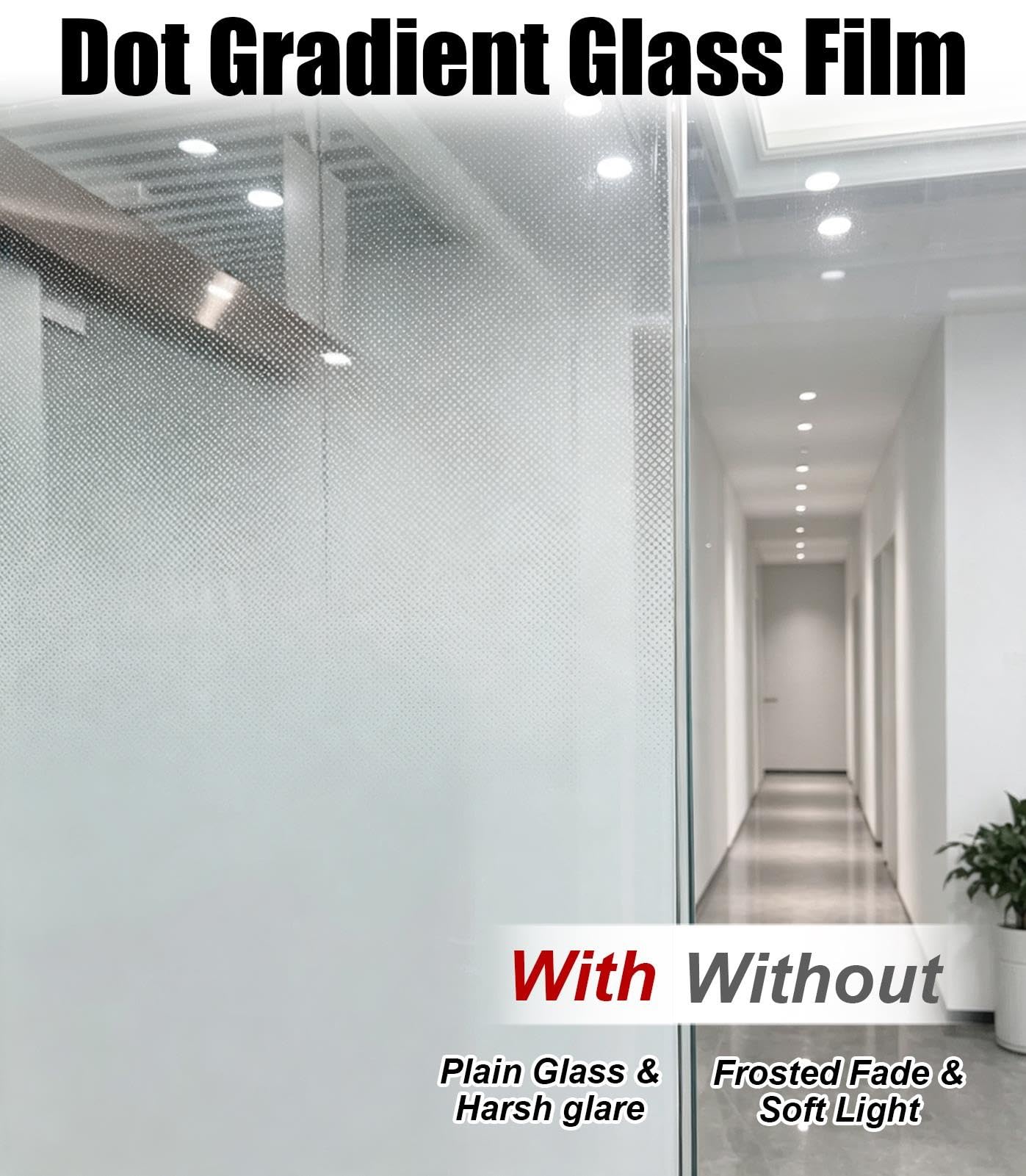 Vinilo Ventana Privacidad Lámina Estrecha para Ventanas, para Privacidad | Lámina de Vidrio con Degradado de Puntos Unidireccional para El Hogar, Adhesivos Esmerilados con Efecto Degradado 30-200 cm