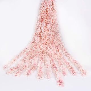 OWERU Silk Wisteria Vine Hanging Flowers, Wisteria Artificial Flowers, Silk Garland 39.37 inches, Used for Weddings, Parties, Garden Wall Decoration, a Pack of 10 (Fruit Powder)