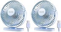 Vista 12 de Gaiatop Ventilador de escritorio USB, 5.5 pulgadas, pequeño, silencioso, potente, 3 velocidades, rotación de 90°, mini ventiladores de mesa de Negro
