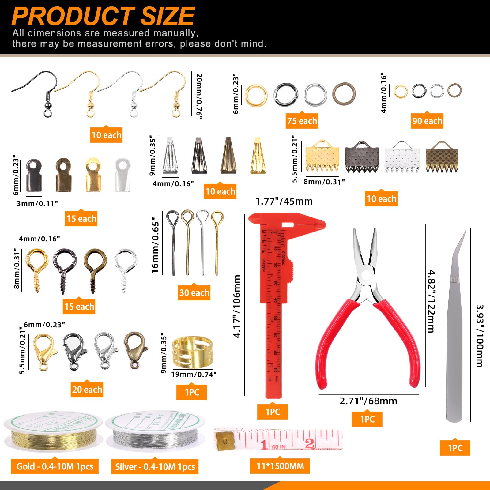 Rustark Jewelry Making Kit with 1467 Pcs Supplies, Pliers, Wires, Findings & Tools for Adults & Beginners - Image 2