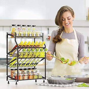 Amazon｜調味料ラック スパイスラック 調味料収納ラック 4段式