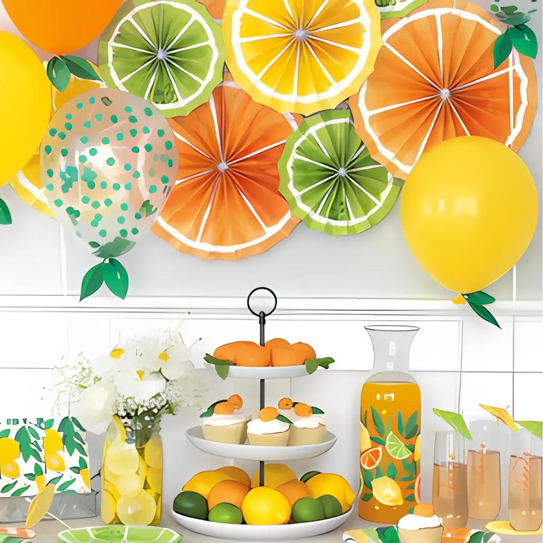 Amazon.com: Unique Multicolor Citrus Fruit Tissue Paper Fans