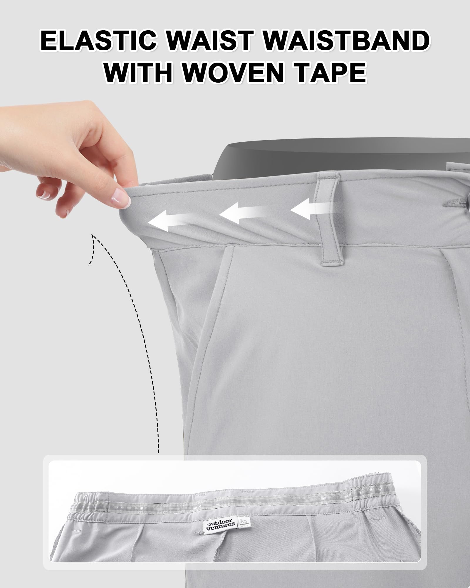 Outdoor Ventures Pantaloncini da golf da uomo, UPF 50+, elasticizzati, leggeri, ad asciugatura rapida, da 9 pollici, con 3 supporti per tè e tasche per il golf