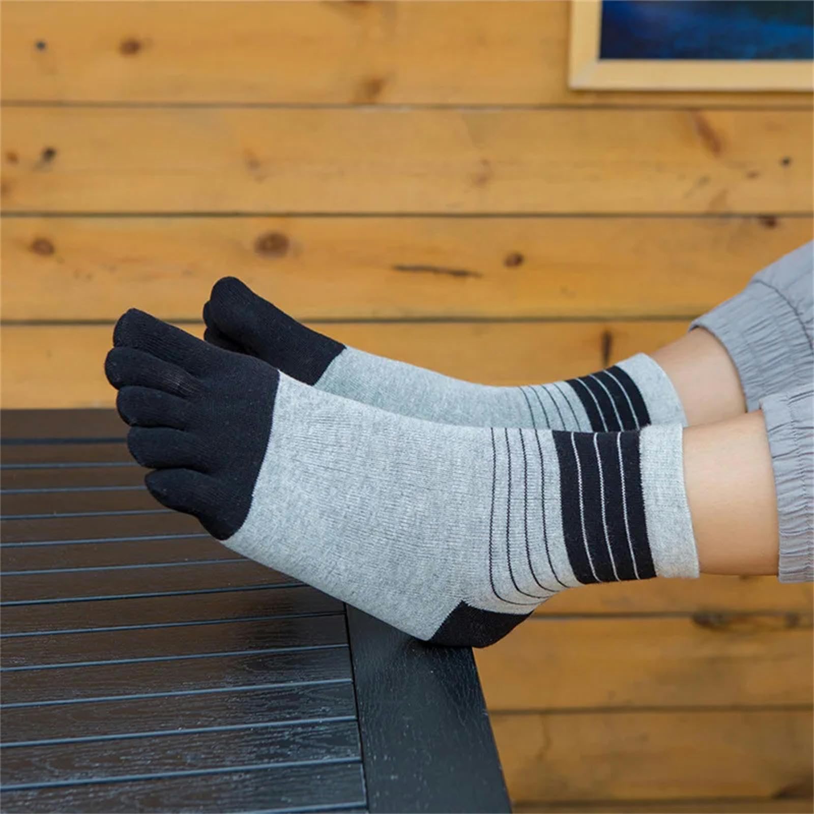 Calzini Calzini A Cinque Dita Per Uomo Cotone Colorato Di Sudore Traspirante Sport Sport Con Le Dita Dei Piedi