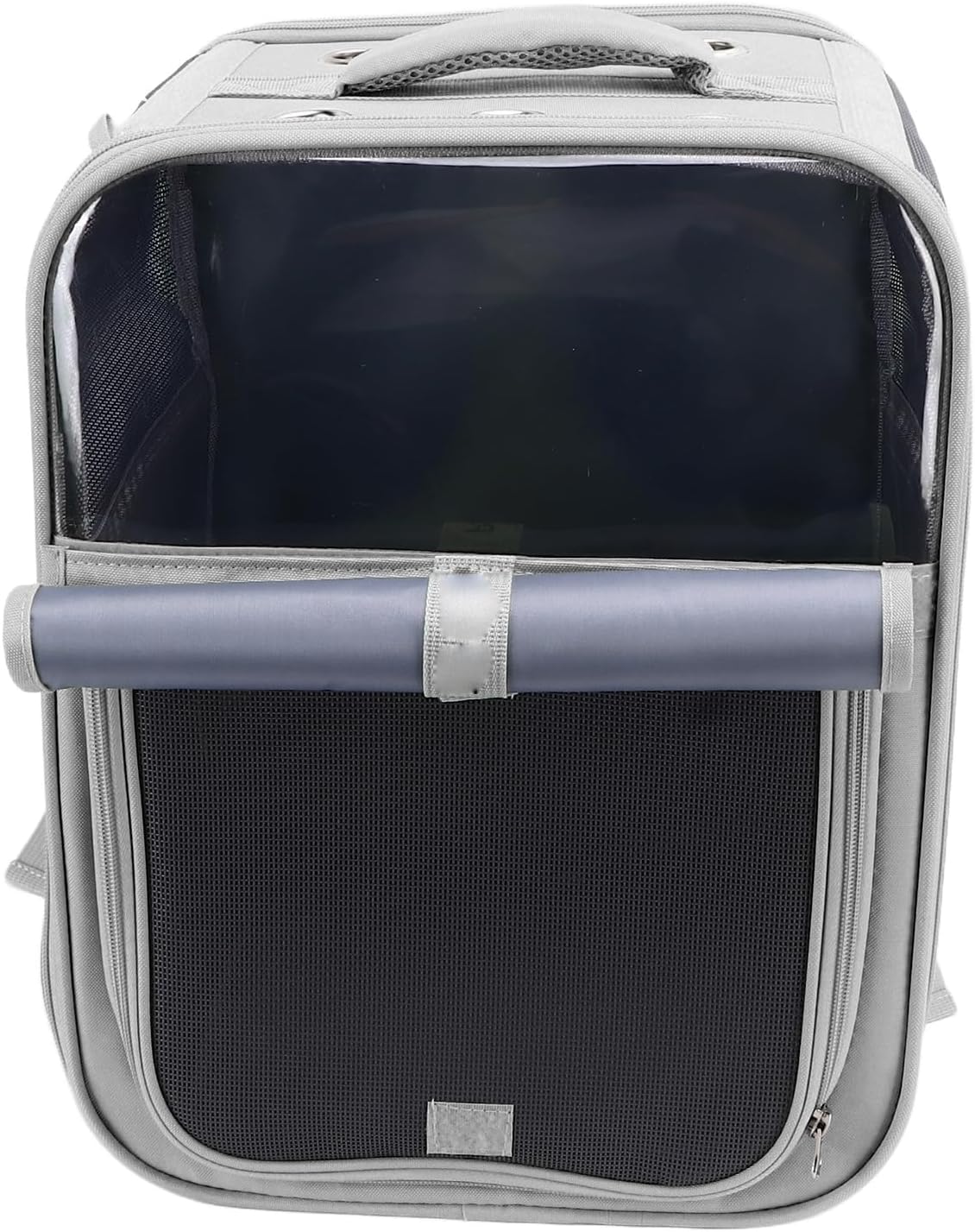 Cat Backpack Carrier Mesh Breathable Pet Backpack with 3 Sided Mesh Design for Small Dog Cat Rabbit Portable Cattery and Dog Kennel Polyester Material 31x26x42cm (Gray)